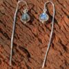Labradorite and Silver Chain Drop Earrings
