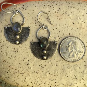 Labradorite and Silver Dangle Earrings