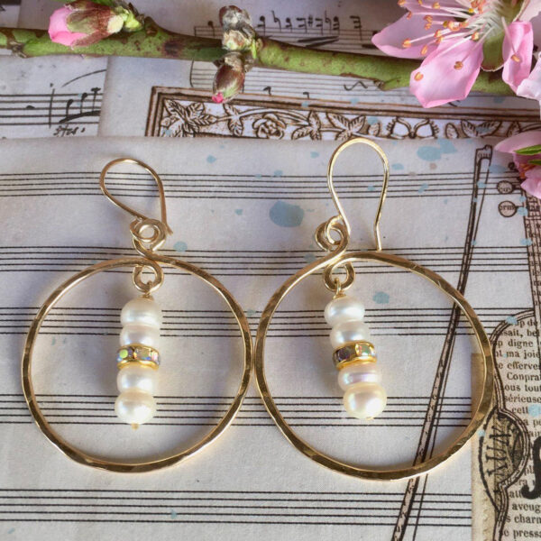Pearls in 14K Gold Filled Hoops