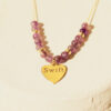 Custom Engraved Heart with Amethyst Necklace