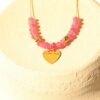 Custom Engraved Heart with Rose Quartz Necklace