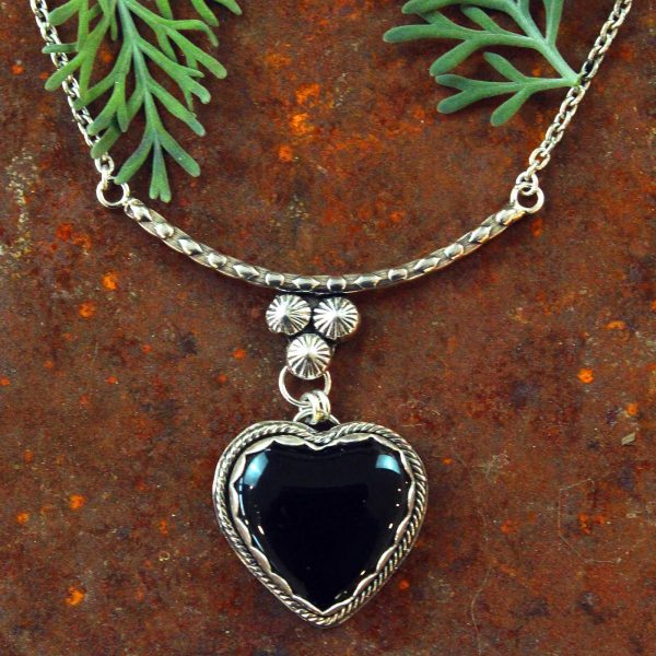 Black Onyx Heart Necklace