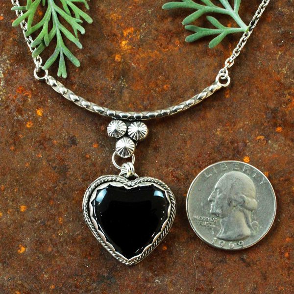 Black Onyx Heart Necklace