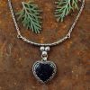 Black and White Onyx Heart Necklace