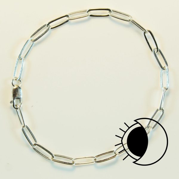 Sterling silver large 'paperclip' chain bracelet.