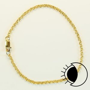14K gold filled large smooth rolo chain bracelet.