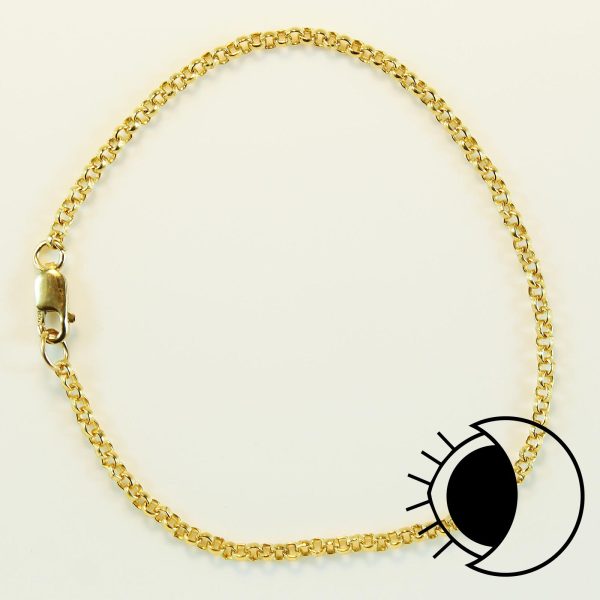14K gold filled large smooth rolo chain bracelet.