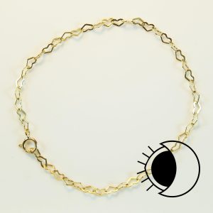 14K gold filled heart shape chain bracelet.