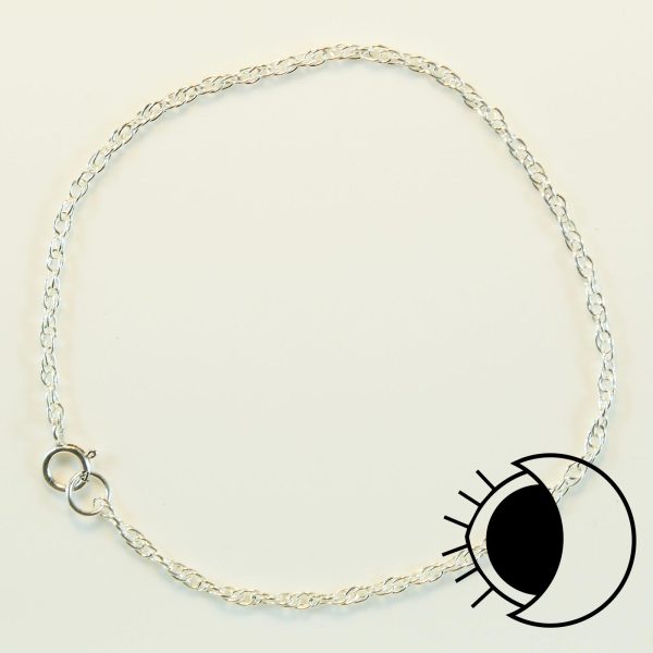 Sterling silver rope chain bracelet.