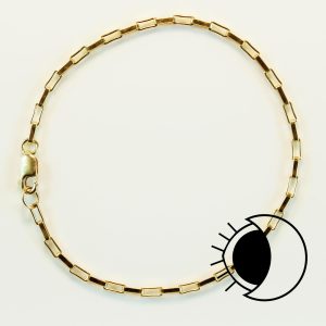 14K gold filled large elongated Venetian chain bracelet.