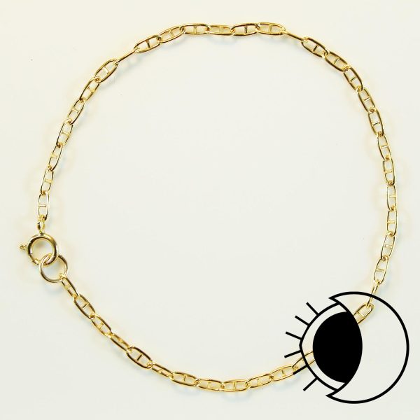 14K gold filled Mariner anchor chain bracelet.